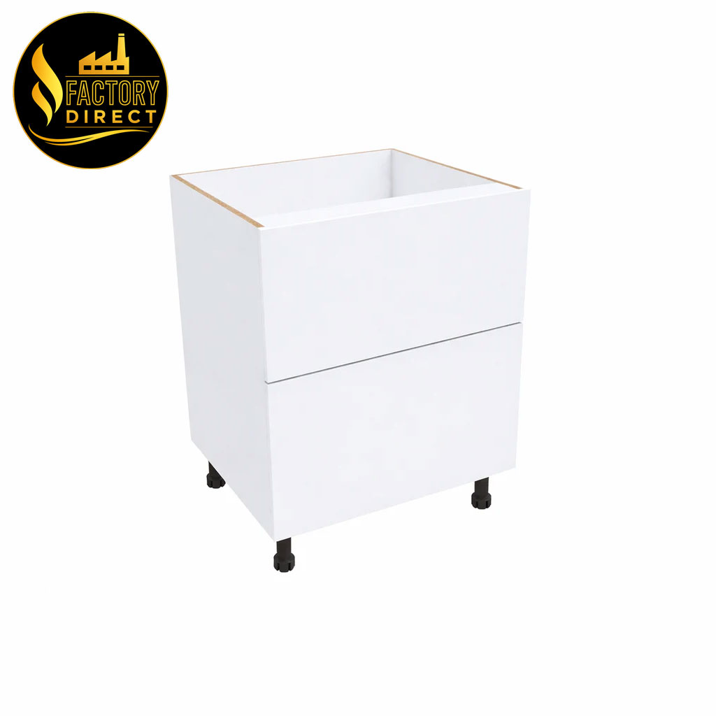 White-Base-Cabinet-X2-Drawers-02 Modern white drawer base cabinet for kitchen cabinetry