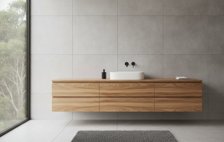 Warm Timber Vanities for Melbourne Bathroom Renovations