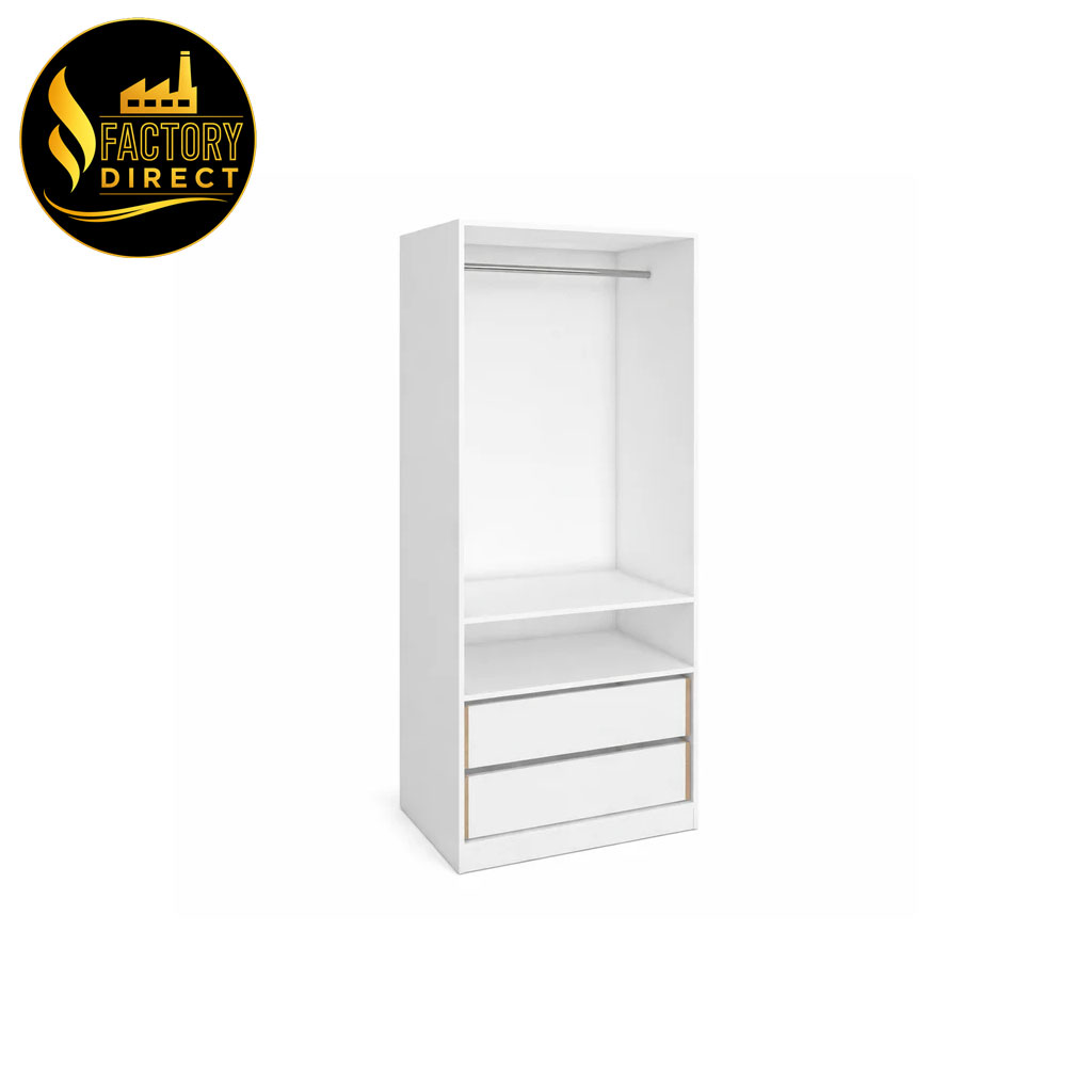 White-Wardrobe-Tall-Cabinet-With-Drawers-01 White Tall Wardrobe Cabinet With Drawers for bedroom storage